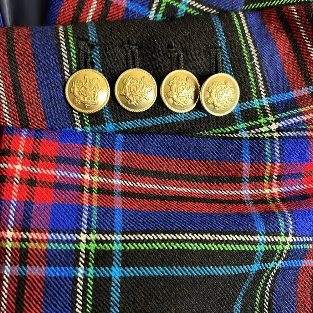J. Crew Nipped-in Blazer In Stewart Tartan Sz 8